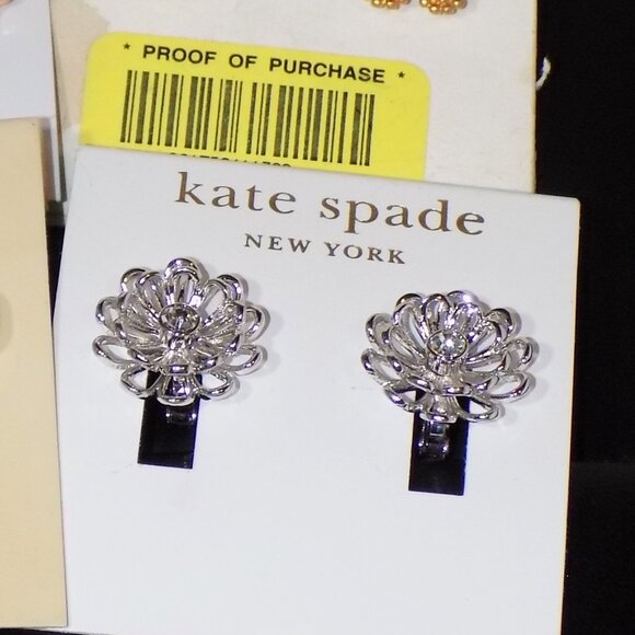 Lot 4 New Kate Spade Flower Stud Earrings Bundle $196 MSRP, 14K GF, Chantilly - Picture 2 of 10